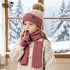 Children's hats, scarves, gloves, three-piece set, winter boys and girls outdoor velvet warm ear protectors, knitted wool hats