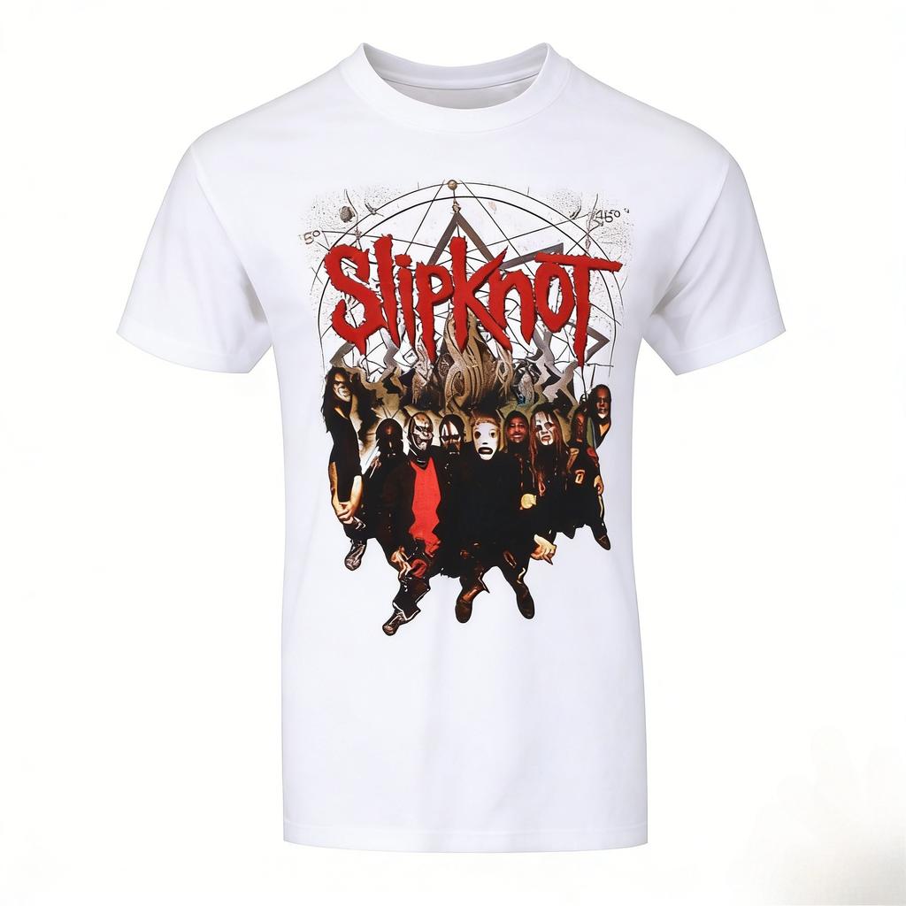 Slipknot Metal Band Retro 3D Mens and Womens Tshirt Street Harajuku American Short Sleeved Round Neck Summer Mens Clothing