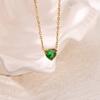 Stainless Steel Birthstone Pendant Necklace for Women Fashion Heart Crystal Zircon Charm Clavicle Chain Birthday Party Jewelry