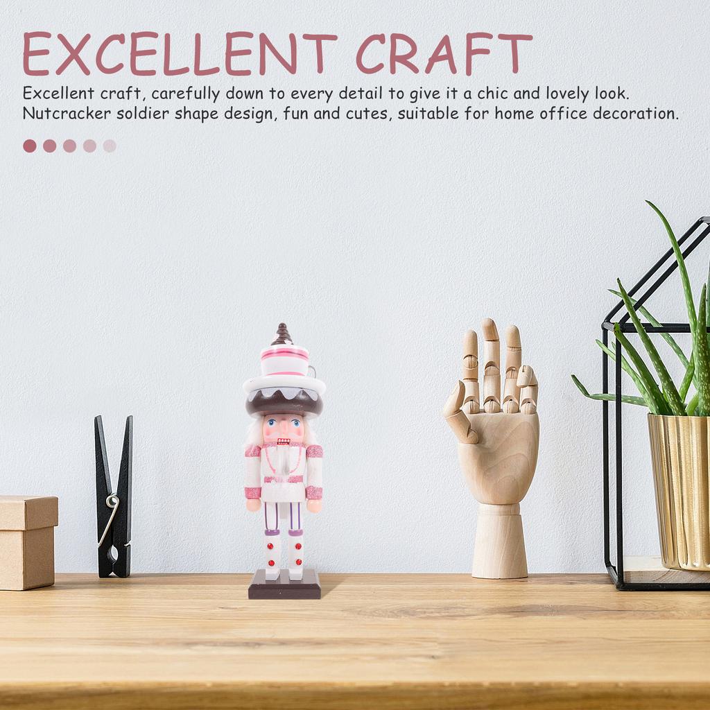 Nutcracker Ornament Cute Festival Decor Wooden Nutcracker Adorn Craft For Indoor Office Party Home Holiday Decoration