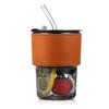 OLOEY Glass Beverage & Coffee Cups with Straw (6-Pack)