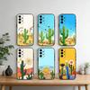 Coque de téléphone Cactus du Désert Pour Samsung S25,S24,S21,S22,S23,S30,Ultra,S20,Plus,Fe,Note,10,9,5G Housse Noire