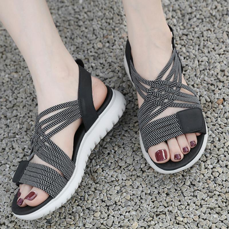 European American Sports And Casual Sandals New 2026 Velcro Hollow Thick Sole Women s Sandals Comfortable And Breathable Slope 37 4490₽