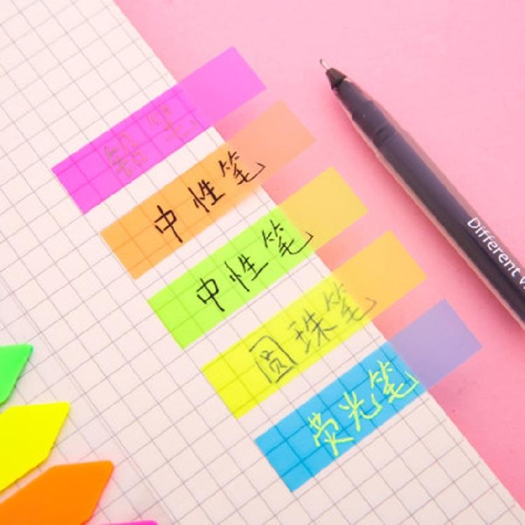 100/120 Sheets Colored PET Label Sticker Writable File Labels Repositionable Adhesive Page Marker for Planner Notebook