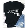 Plus Size Women's Red Casual T-Shirt Distinctive Pattern White Lettering Summer Casual Wear