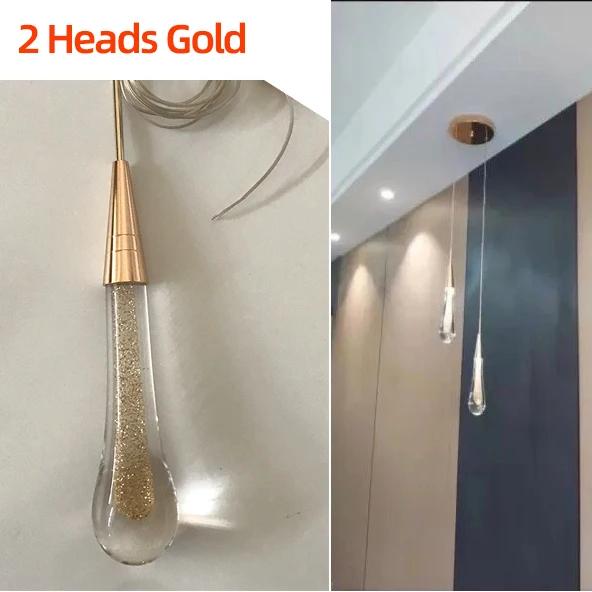 

Постмодернистский хрустальный стеклянный светодиодный подвесной светильник Hanglamp Tear Drop Light Ресторан Бар Крытый подвесной светильник Лестничная люстра Warm White