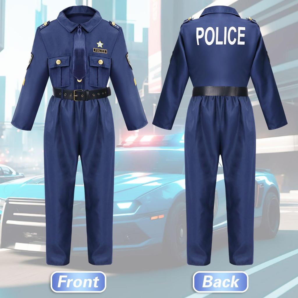 Policejní Cosplay Set pro Policejní Halloween Dětské Halloweenské Oblečení na Předstírání [Formemory] Děti, Policista, Cosplay, Děti, Policista, Uniforma,