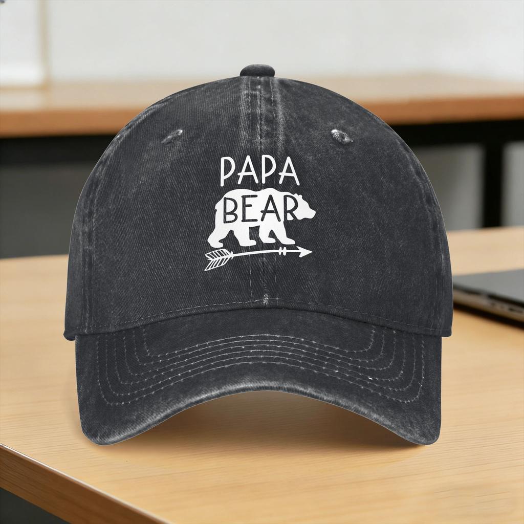Summer Fathers Day Papa Bear Baseball Cap Sun Wholesale Custom DIY Washed Hip Hop Hats Fashion Hiking Fishing Baseball Caps