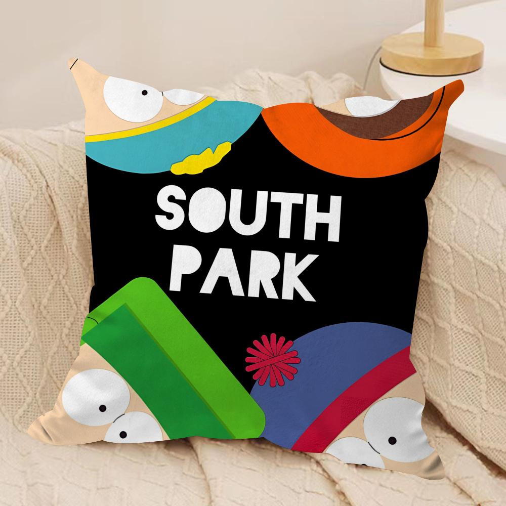 Anime SSouths PPark Cushion Cover Soft Plush Fabric DoubleSided Printed Cushion Covers for All Seasons Modern HomeDecor Gift