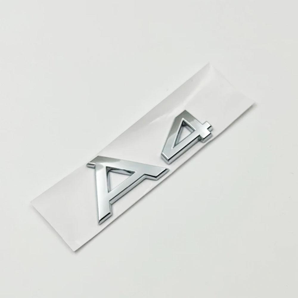 3D ABS Chrome Glossy Black Car Trunk Letters Numbers Emblem For A1 A3 A4 A5 A6 A7 A8 Car Trunk Lid Nameplate Badge Sticker