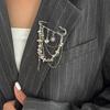 Elegant Detachable Chain Brooch Beaded Waist Buckle Tassel Trouser Decorative Brooch  Versatile