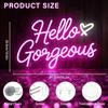 Hello Gorgeous Neon Signs for Wall Decor, Hello Beautiful Lights for Girls Bedroom, Makeup Room Decor, Wedding, Birthday Party