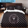 3PCS Inter Miami Fc Crest Bedding Set For Bedroom, Dormitory,Including 1pc Duvet Cover And 2pcs Pillowcases Large size Fan gift