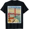 Retro Vintage San Fransisco California Golden Gate Bridge T-Shirt