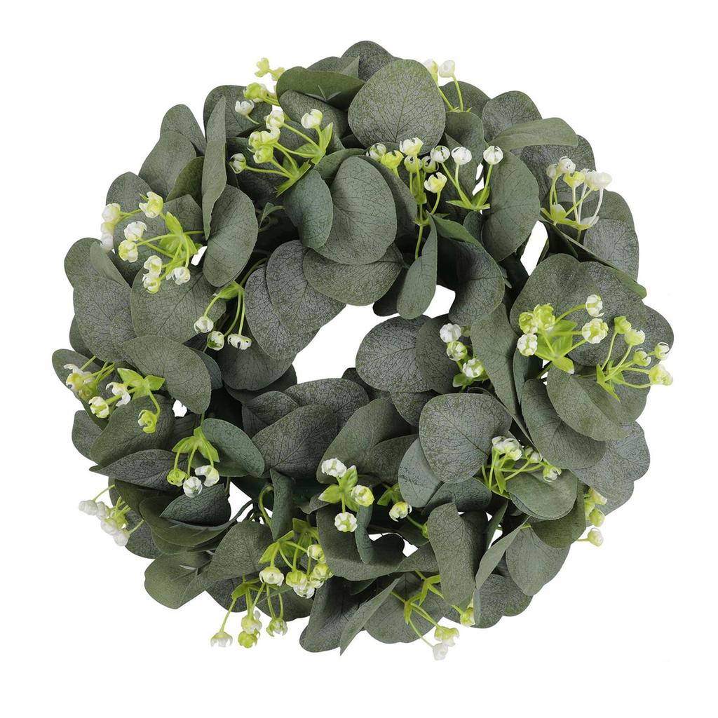 Front Door Eucalyptus Wreath Durable Home Decoration Garland Decor Fall Wreath Outdoor for Party Porch Farmhouse Window Festival