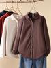 Women's Quilted Thickened Winter Shirt with Yuanbao Collar - High-Quality Pure Cotton, Japanese Style