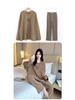 Women's Plus Size Comfy & Breathable Pajama Set: Autumn Slimming Round Neck for Indoor/Outdoor Wear