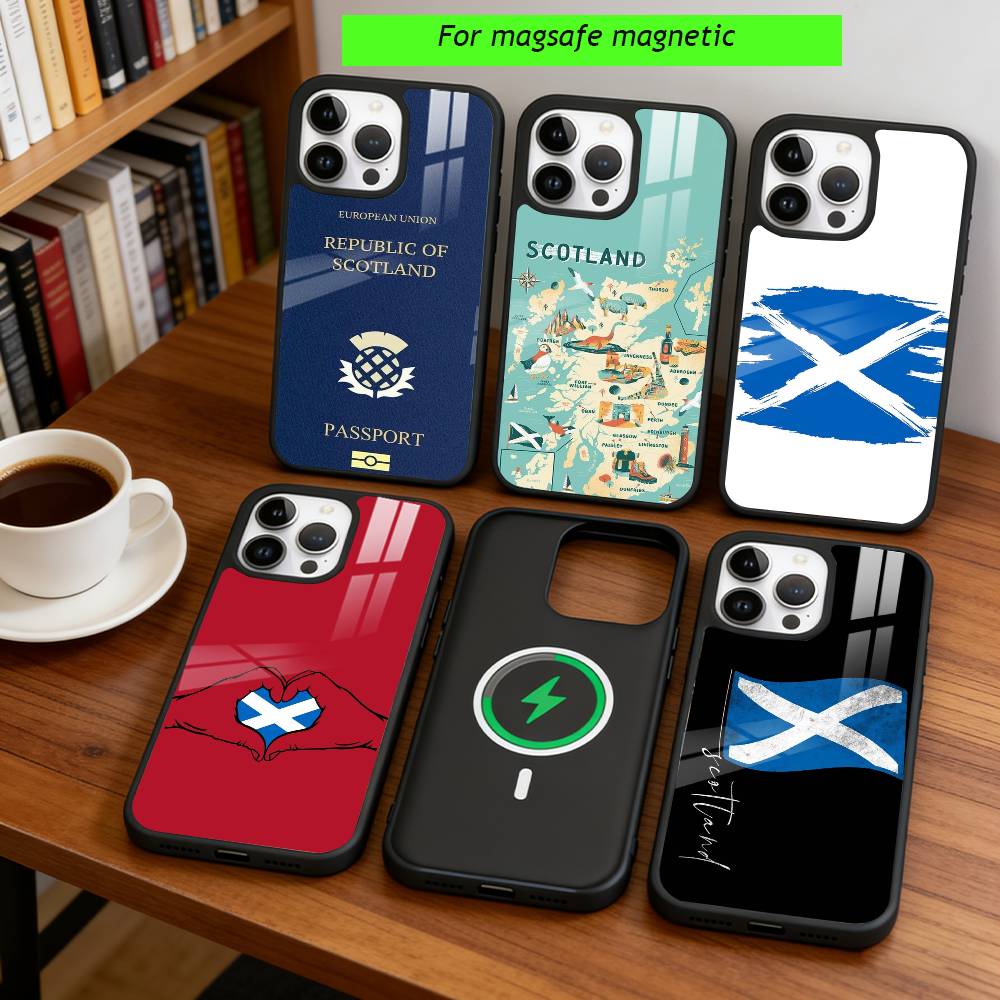 S-Scotland S-Scottish Passport Flag Phone Case For iPhone17,16,15,14,13,12,11 Plus,Pro Magnetic For Magsafe Wireless Charging