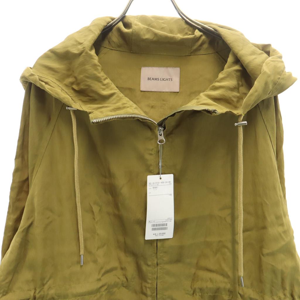 unused BEAMS LIGHTS Hoodie jacket 38 khaki Tagged Women Used