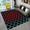 3D Geometric Illusion Area Rug Abstract Modern Carpet for Living Room Bedroom Kids Play Room Non-Slip Floor Mat