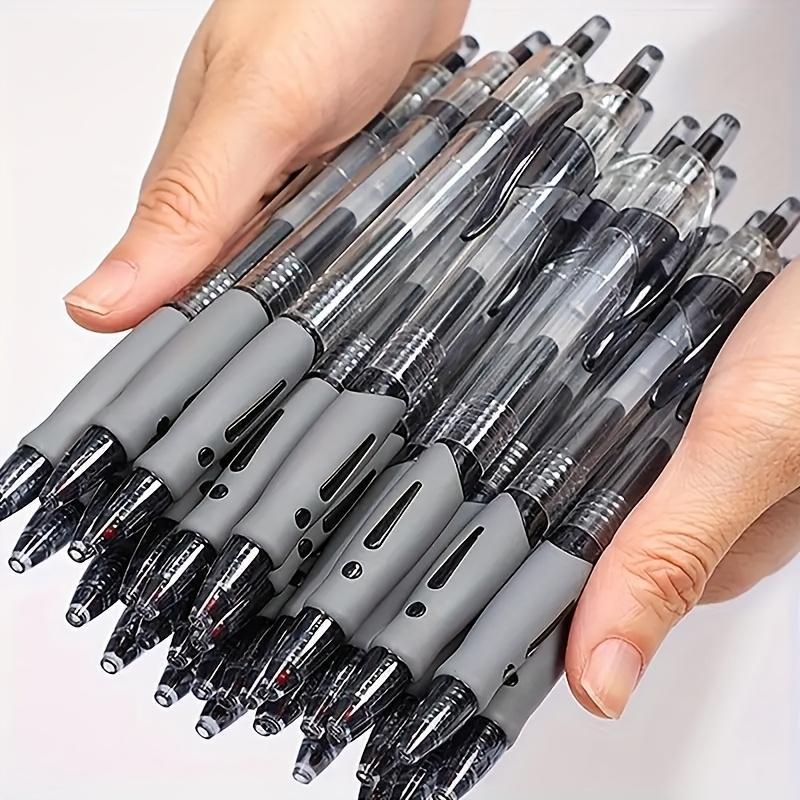 24 Retractable Gel Ink Ballpoint Pens, Thick Black Nibs, Designed for Exams, Suitable for Schools and Offices