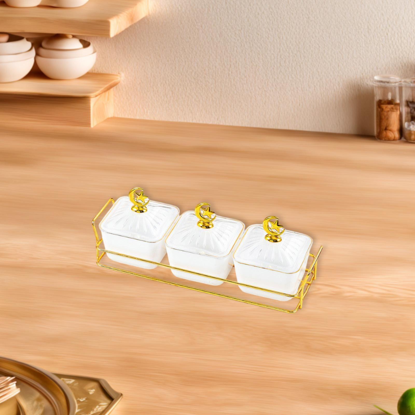 

Поднос для закусок из орехов и сухофруктов 3 Bowl White