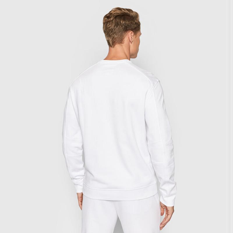 Armani Exchange Cotton Embroidered Logo Sweatshirt Men Tops White 8NZMPA-ZJ1ZZ-1100