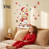 Indoor Christmas Wall Ornaments Decals, Watercolor Stacked Dogs Stickers, Self?Adhesive PVC Xmas Holiday Decor for Living Room Puppy Stickers