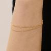 [leshop] 14K Skuren Kedja Dubbellinje Armband (Guldpläterad)_LJ0393BRB