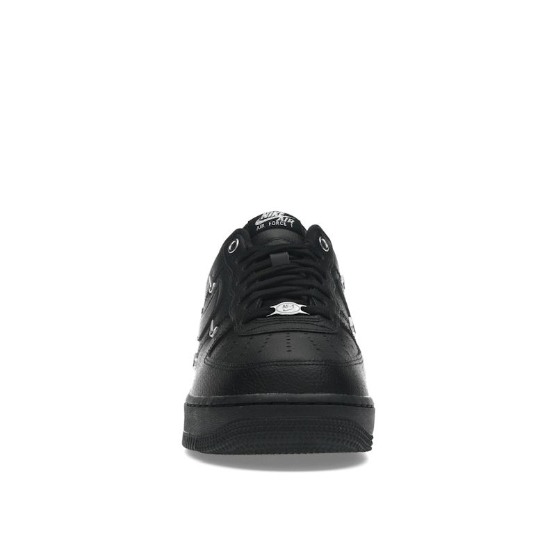 Nike Air Force 1 07 LX Czarne Srebrne Mini Swoosh Damskie Sneakersy Metaliczno-Srebrne HQ1180-001