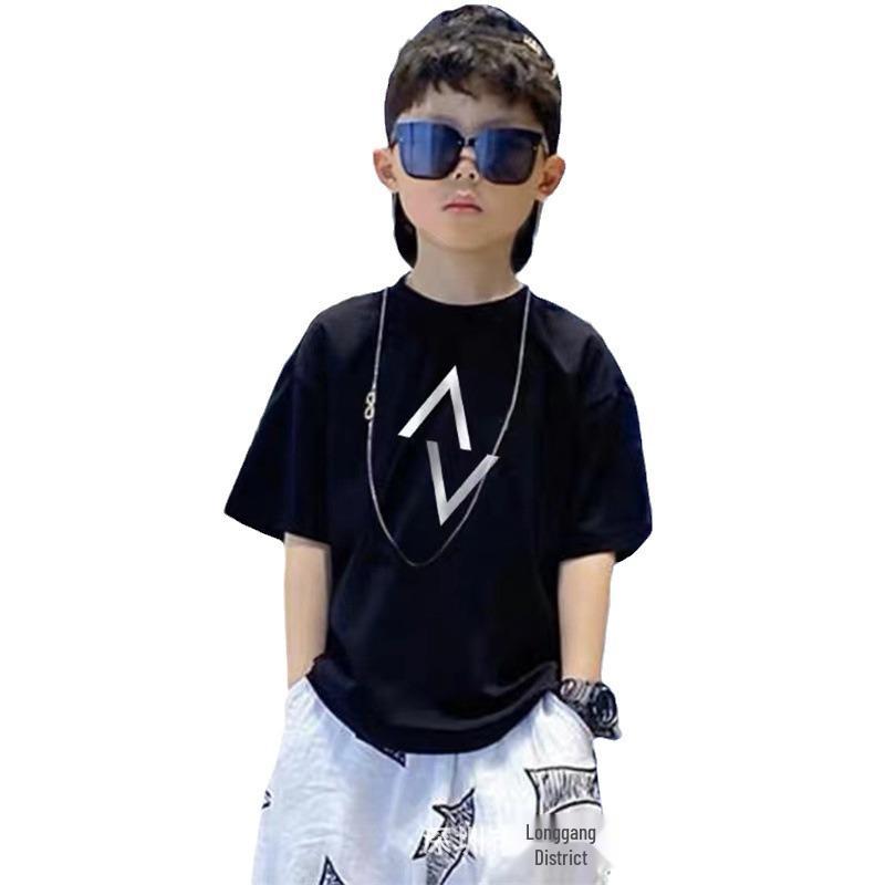 Summer Style 100% Pure Cotton Trendy Loose Short Sleeve T-Shirt for Boys and Girls - Soft, Sweat-Absorbing, and Sweat-Wicking.