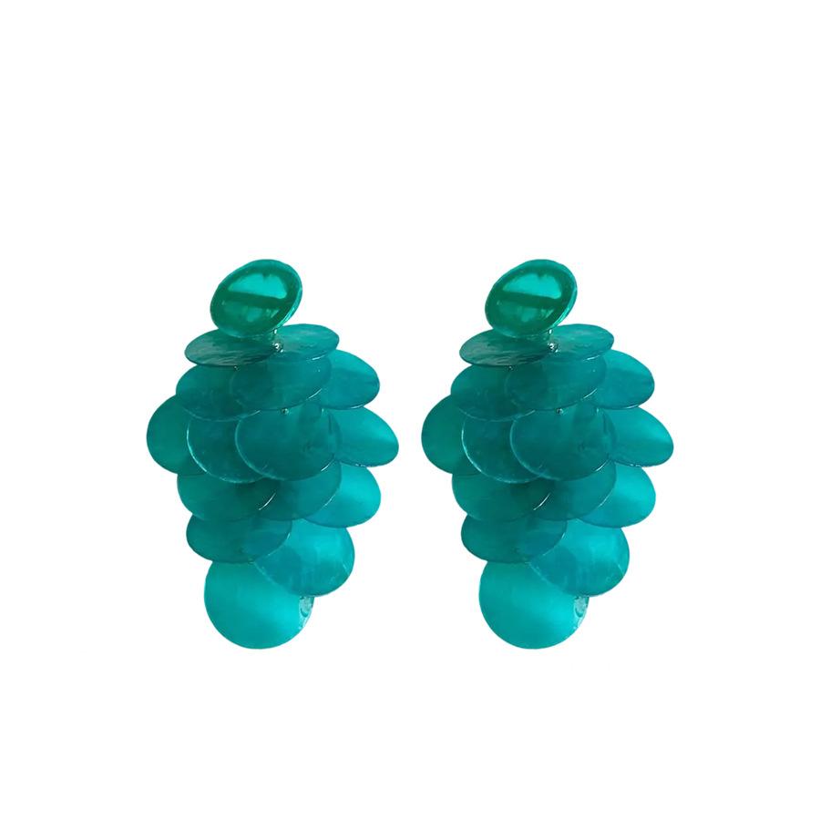 Silver needle round shell fringed earrings women's retro simple fashion earrings personality temperament earrings design sense niche