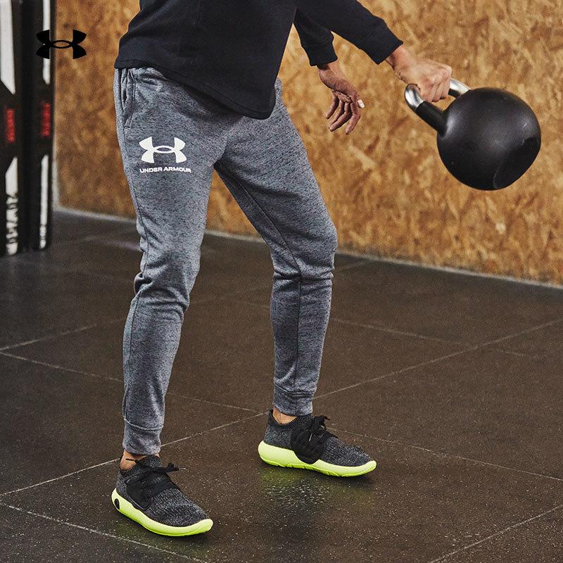 Under Armour Terry Casual Training Slim Fit Knit Joggers Men Bottoms Gray 1361642-012