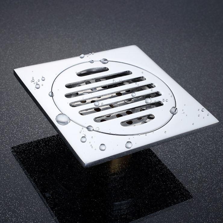 Bathroom Drainer Floor Cover Rectangle SS 304 Floor Drain for Toilet Floor Drain Grating Brass