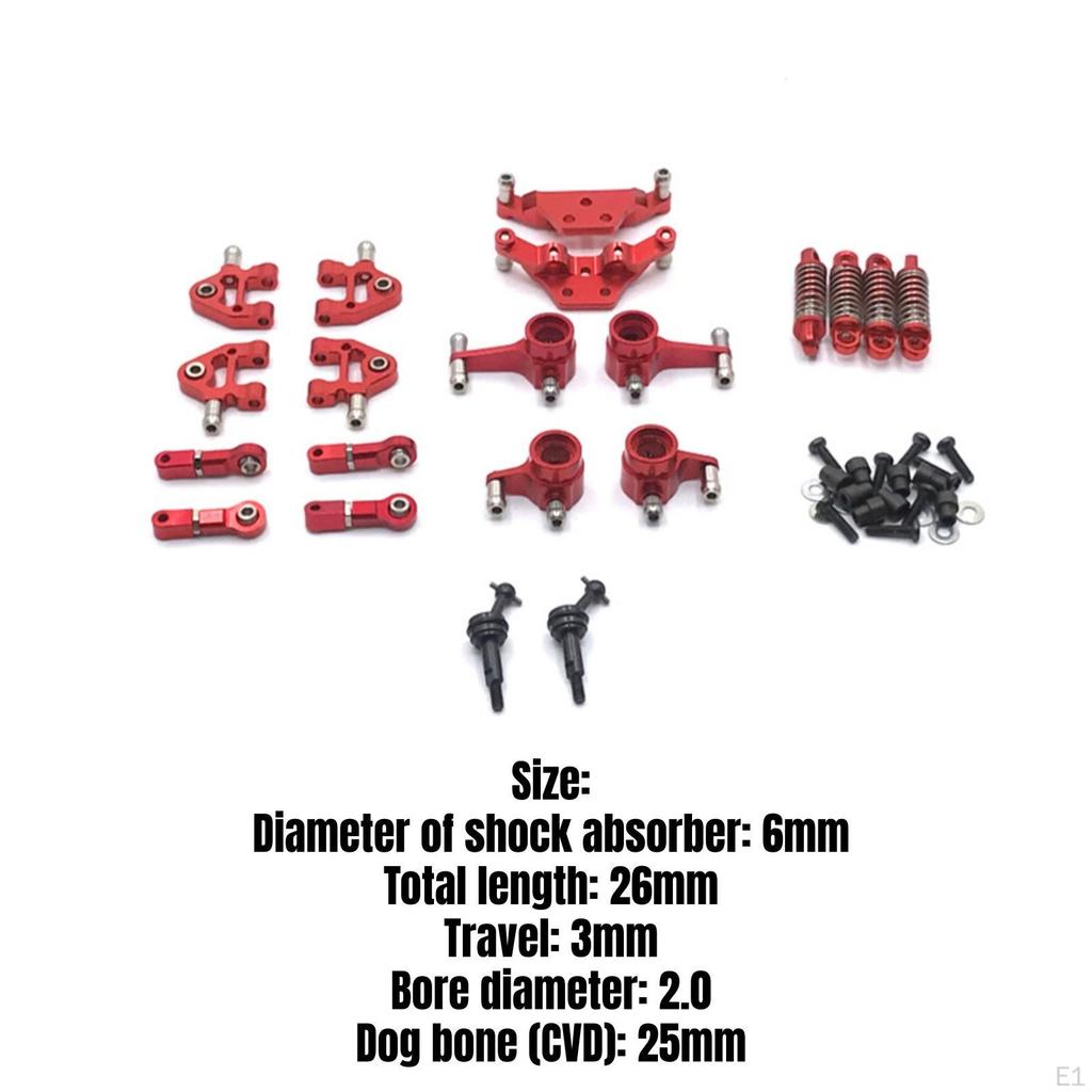 RC Car Upgrade Kit 1/28 Scale Parts with Shock Absorbers Metal Steering Components for