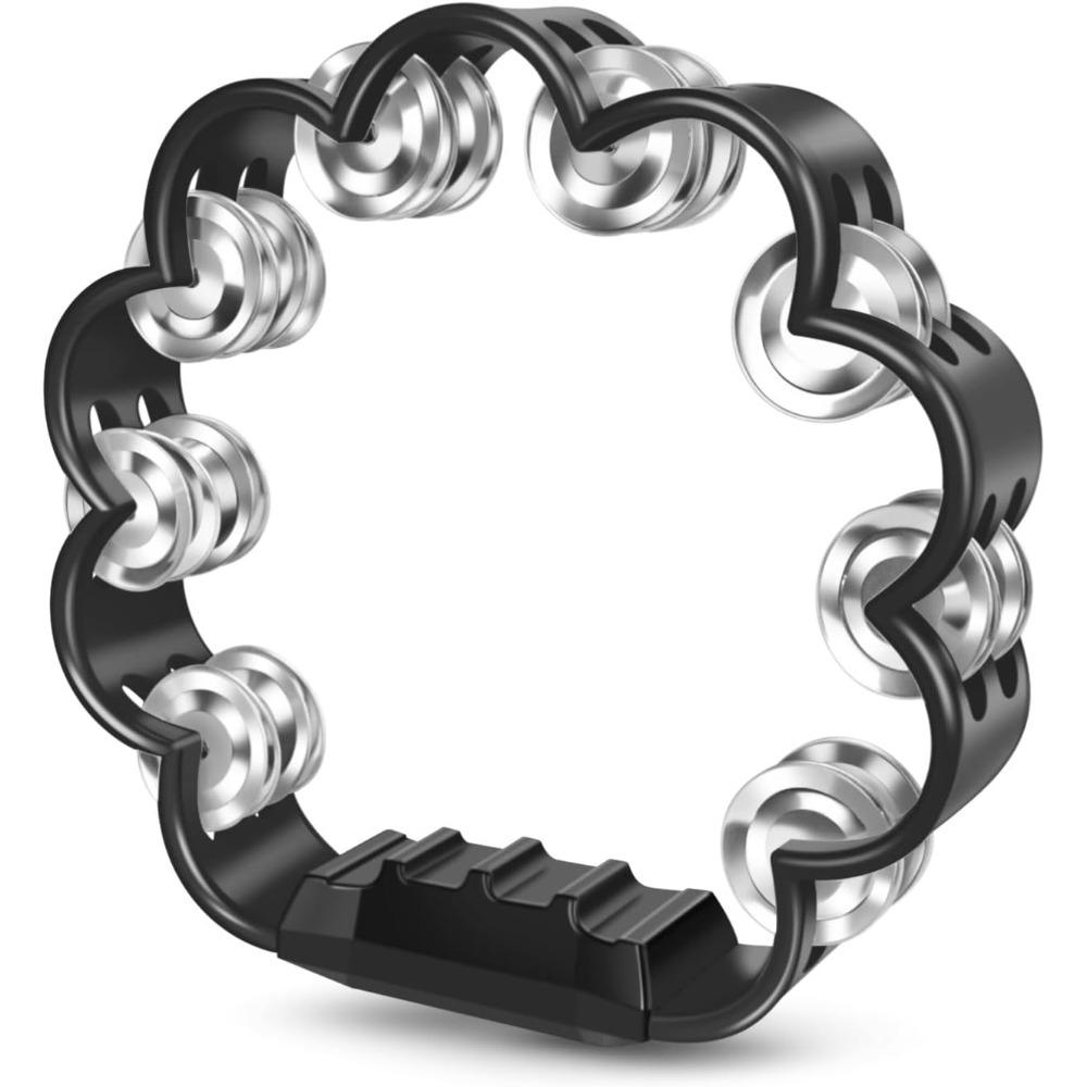 Pleasant Jingle Percussion Tambourine Handheld Hand Cranked Bell  Musical Rhythm Instrument