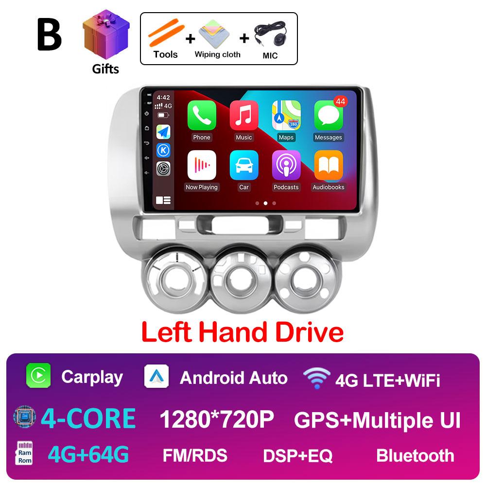 Left Hand Drive Car Video Player For Honda Fit Jazz City 2002 2003 2004 2005 2006 2007 GPS Navi Bluetooth Autoradio Accessories