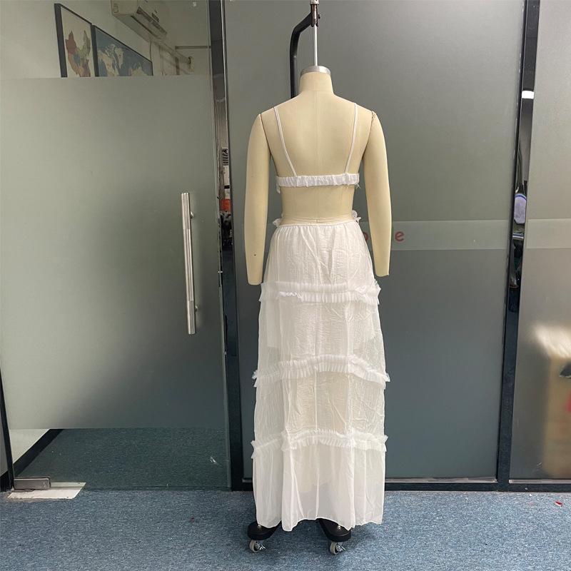 Autumn European American Sexy Home Sling Lace See Through Hole Dress