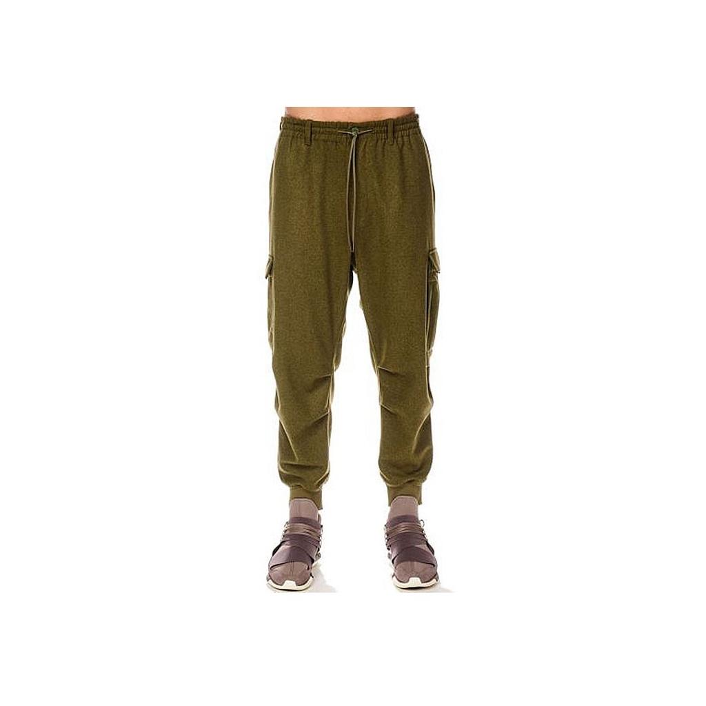Y-3 FW22 Solid Color Drawstring Cargo Pants Men Pants Green HT4476
