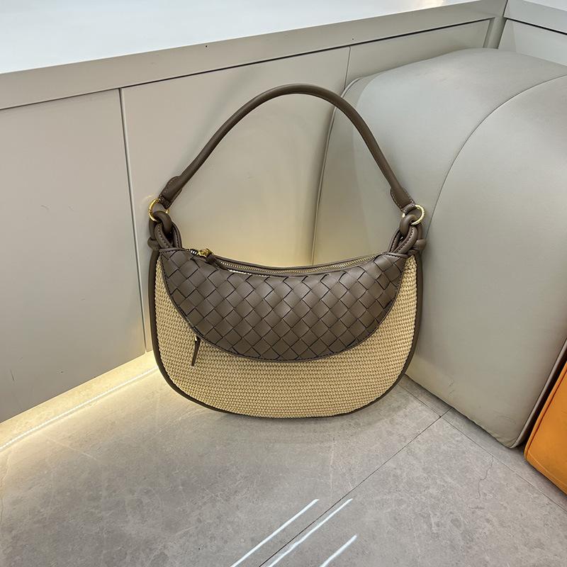 

Новая плетеная сумка из рафии, сумка-близнец, кожаная отделка из коровьей кожи, женская сумка для работы, модная, универсальная сумка через плечо 36x2x23cm зелёный