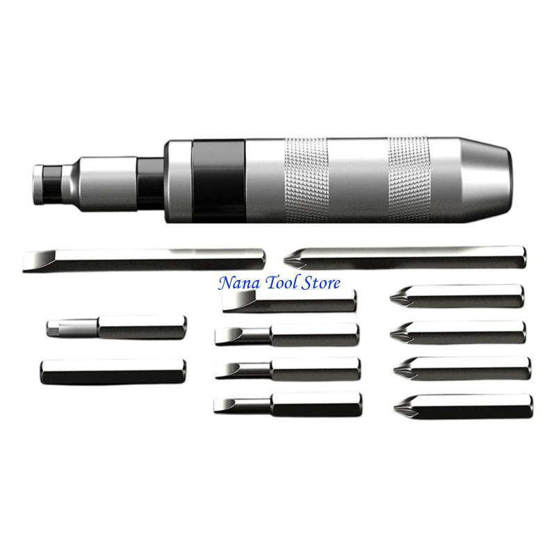 31GJ 13pcs Shock Resistant Screwdriver Set Manual Operation Red Case Storage Home Maintenance