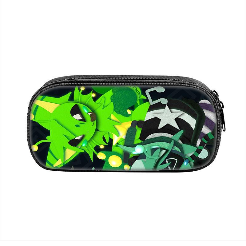 3D New Green Cat Regretevator Gnarpy Game Printed Pen Bag for Primary and Secondary School Stationery Bag