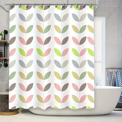 Modern Leaves Pattern Shower Curtain Water-Resistant Fabric Perfect Bathroom Decoration for Home Decorations 72 Inches X 84 Inch