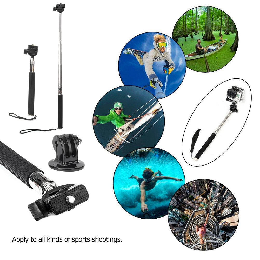 5 in 1 Universal Action Camera Accessories Kit for Gopro Sports Cameras Head Strap Mount Chest Harness Selfie Stick