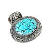 Natural Tibetan Turquoise Gemstone Silver Pendant In 925 Sterling Silver- Handmade Design, Everyday Wear Jewelry, Antique Pendant Gifts For Her