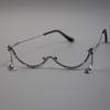 Montura de Gafas Única Sin Lentes con Adorno de Diamantes, Moda Ins Dulce y Fresca para Chica, Gafas Decorativas de Media Montura