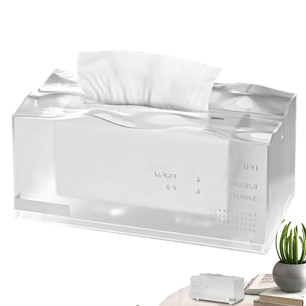 Tissue Box Holder Aesthetic Jam-Proof Tissue Cover Tabletop Decorative Organizer For Bedroom Living Room Bathroom Office