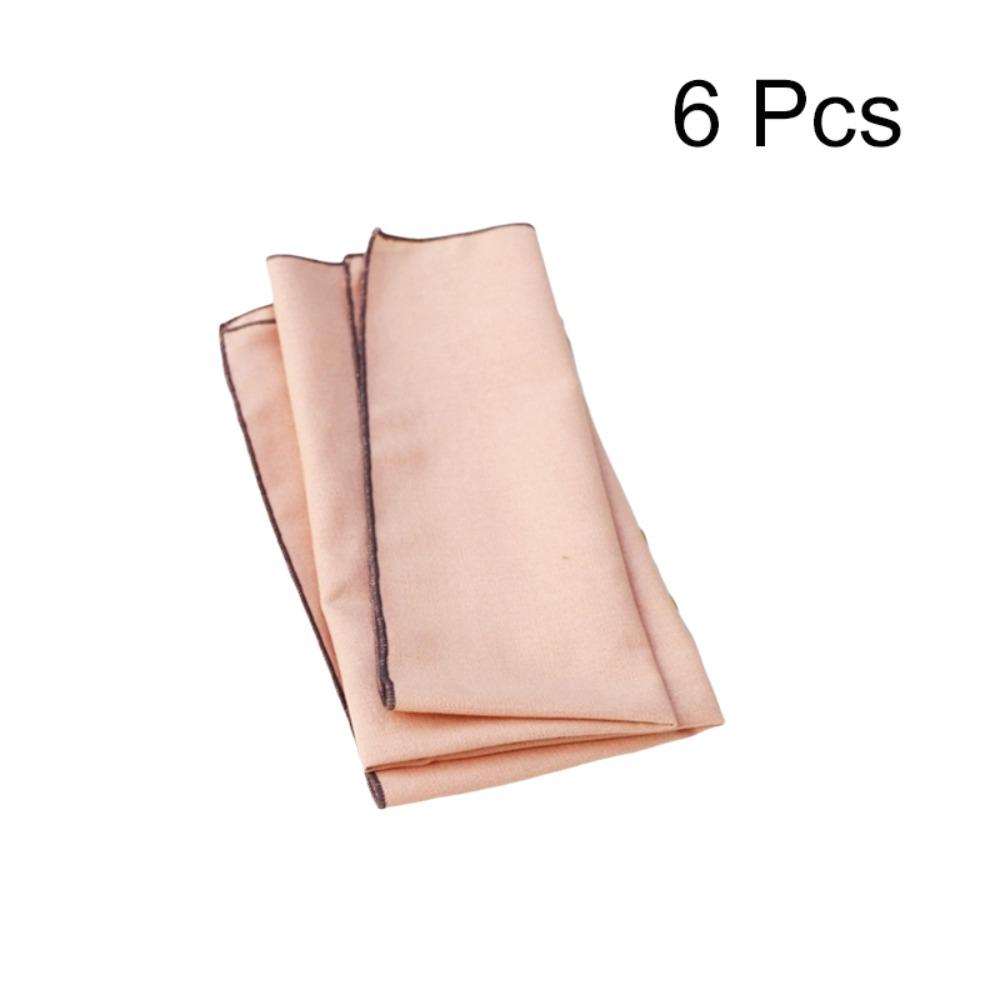 

6PCS Sewn Edged Dining Table Napkin Solid Color Cloth Napkin Table Decor Cotton Linen Napkin Party розовый