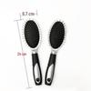 Cushion Hair Brush with Steel Teeth & Plastic Handle for Nourishing Massage and Updo Styling