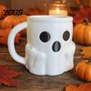 Halloween Party Geschirr Eisbecher mit Löffelhalter, 3D-gedruckter süßer Geisterbecher, Geformter Kaffeebecher Stiftehalter Dekoration, Weihnachten Geburtstag